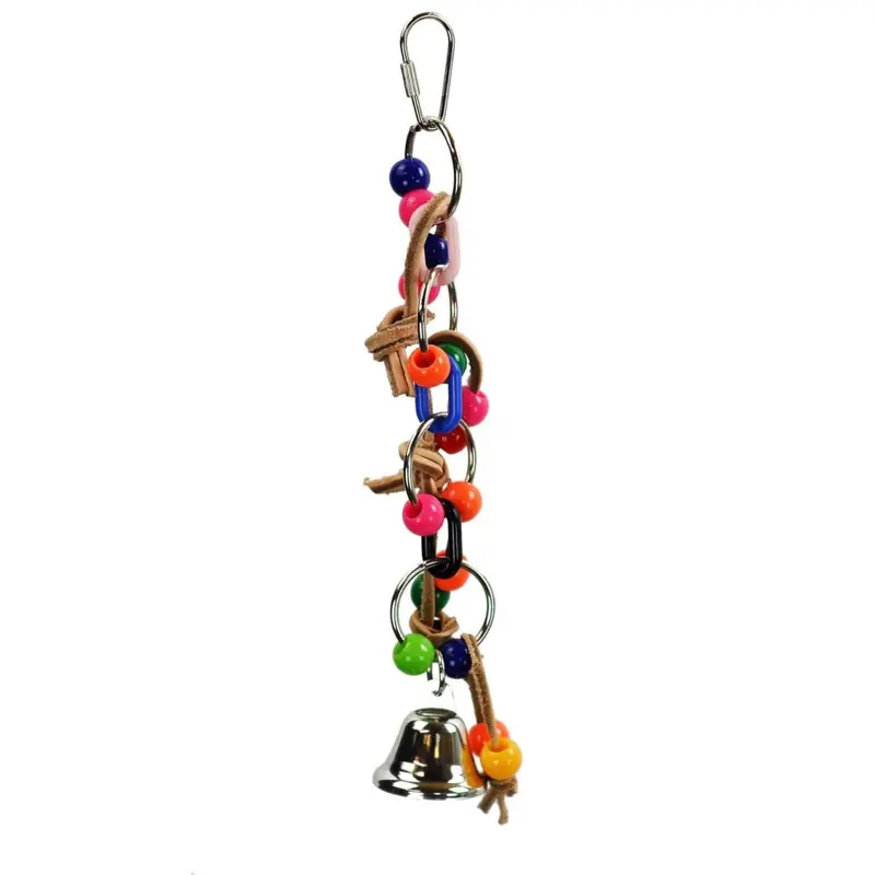 A&E Happy Beaks Plastic Chain with Leather & Ball Bird Toy