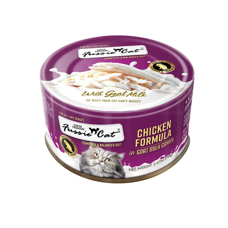 Fussie Cat Super Premium Chicken in Goats Milk 2.47oz can