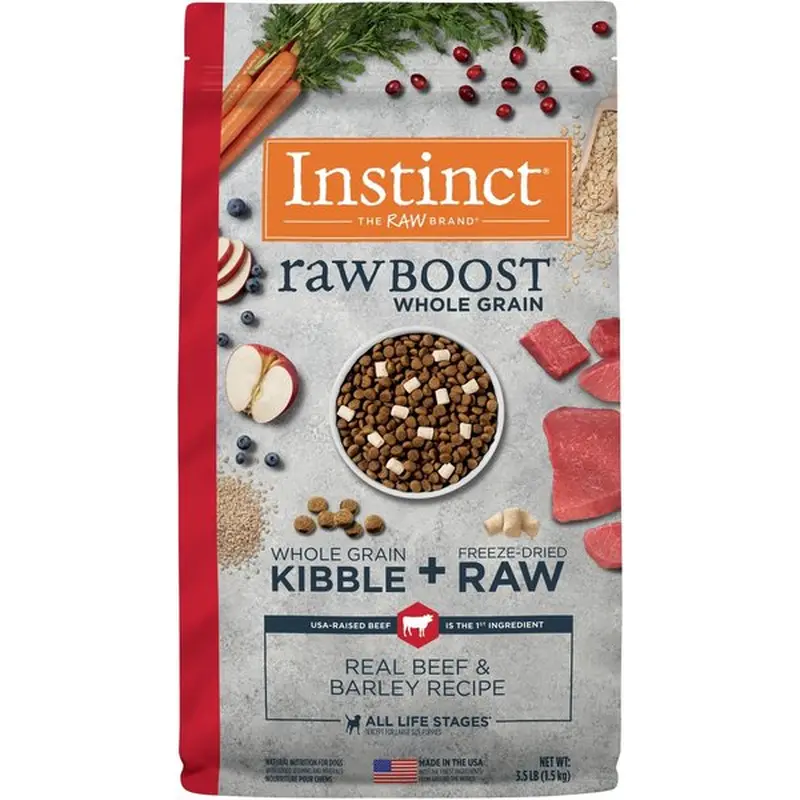 Instinct Raw Boost Whole Grain Beef & Barley Dry Dog Food, 3.5lb bag