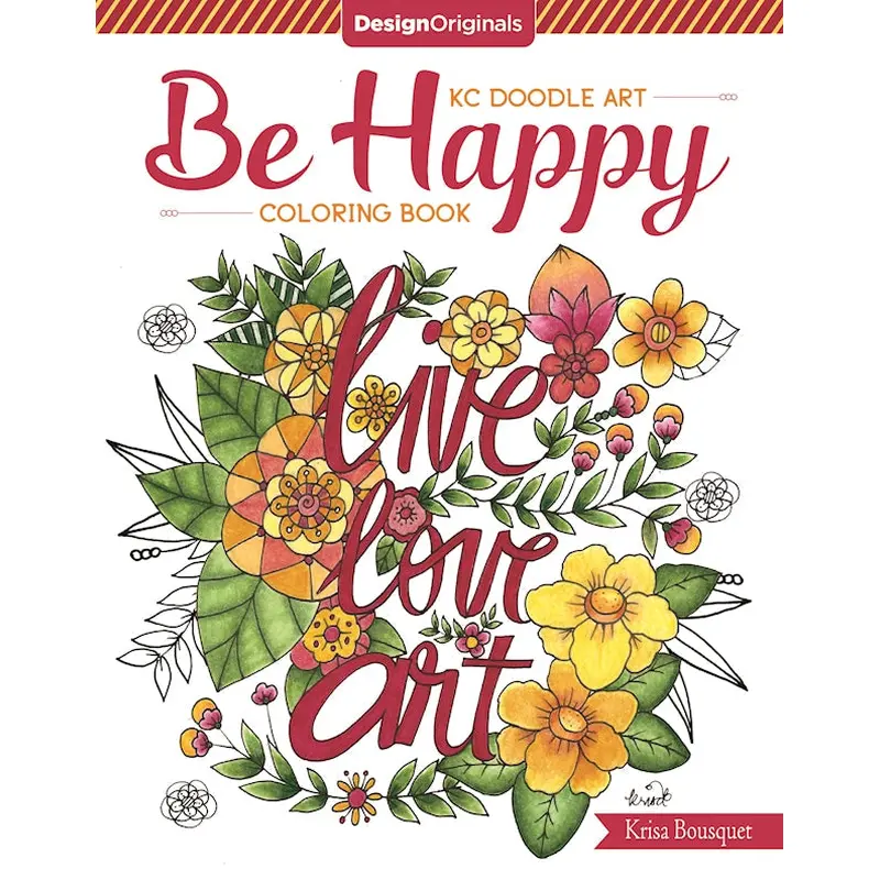 KC Doodle Art Be Happy Coloring Book