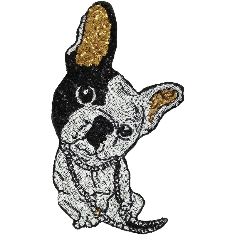 Large Sequin Bulldog - Patch