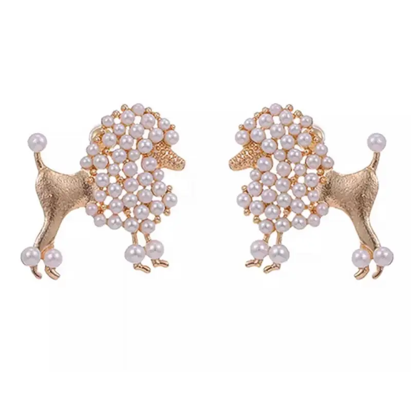 Pearl Poodle Earrings