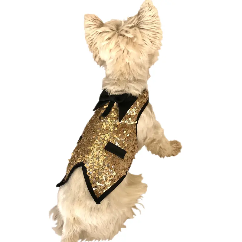 The Gentlemans Doggie Tuxedo, Lt. Gold Sequins