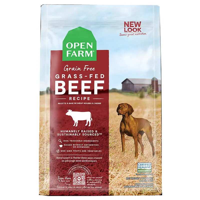 Open Farm Grain-Free Dry Dog Food - Grass-Fed Beef - 22lb Bag