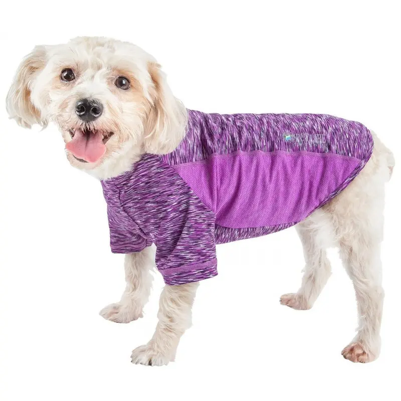 Pet Life Active Warf Speed Sporty Performance Dog T-Shirt in Purple