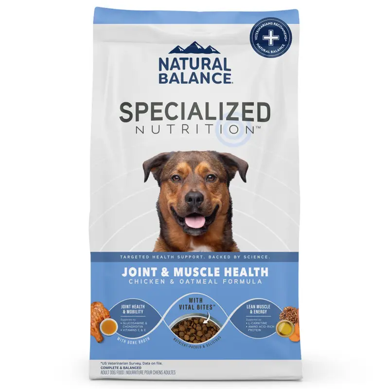 Natural Balance Joint & Muscle Chicken & Oatmeal Dry Dog Food 22lb