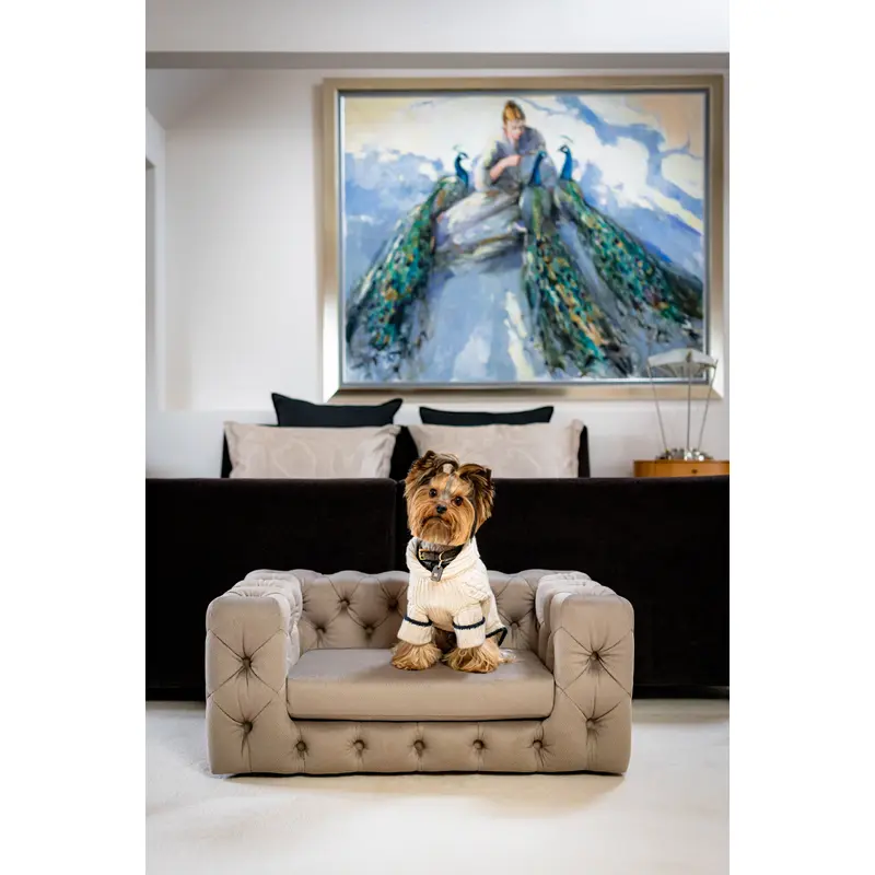 The Glamour Luxury Pet Bed in Beige