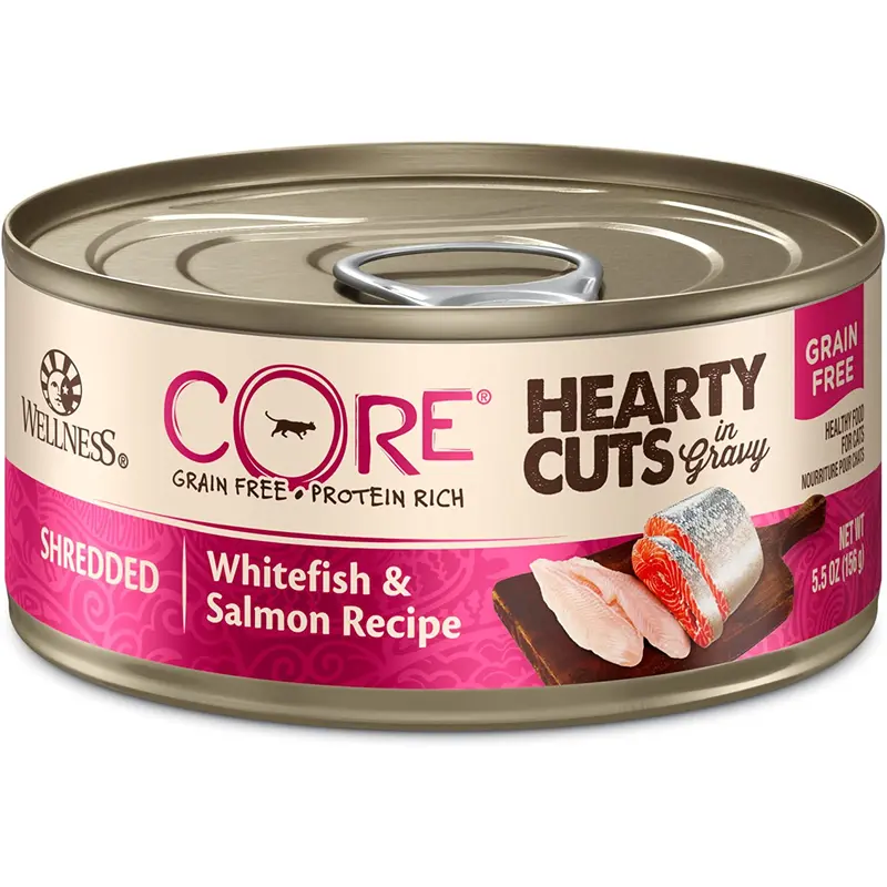 Wellness CORE Natural Grain Free Hearty Cuts White Fish and Salmon Canned Cat Food
