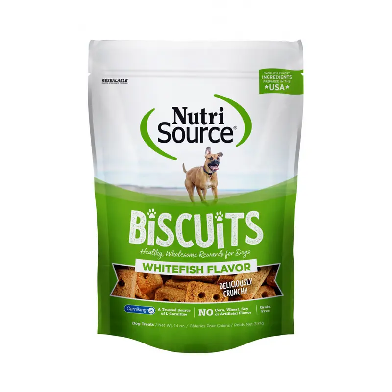 NutriSource Grain Free Whitefish Biscuits Dog Treats