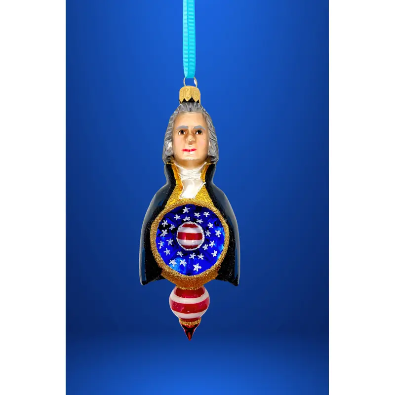 Thomas Jefferson Reflector Glass Ornament