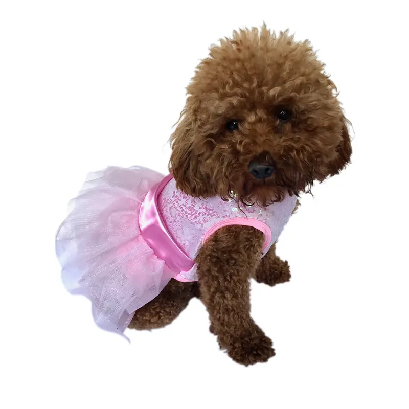 Zsa Zsa Dog Tutu Dress, Pink Sequins