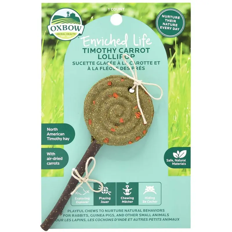 Oxbow Enriched Life Timothy Carrot Lollipop Small Animal Toy