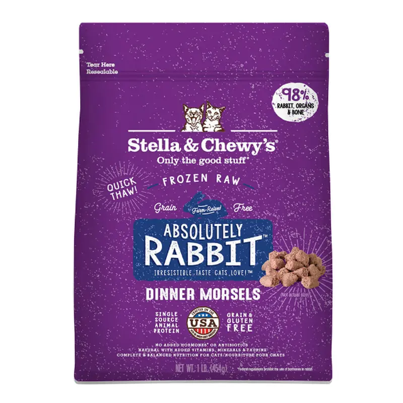 Stella & Chewy's Cat Raw Rabbit Frozen Morsels 1 lb