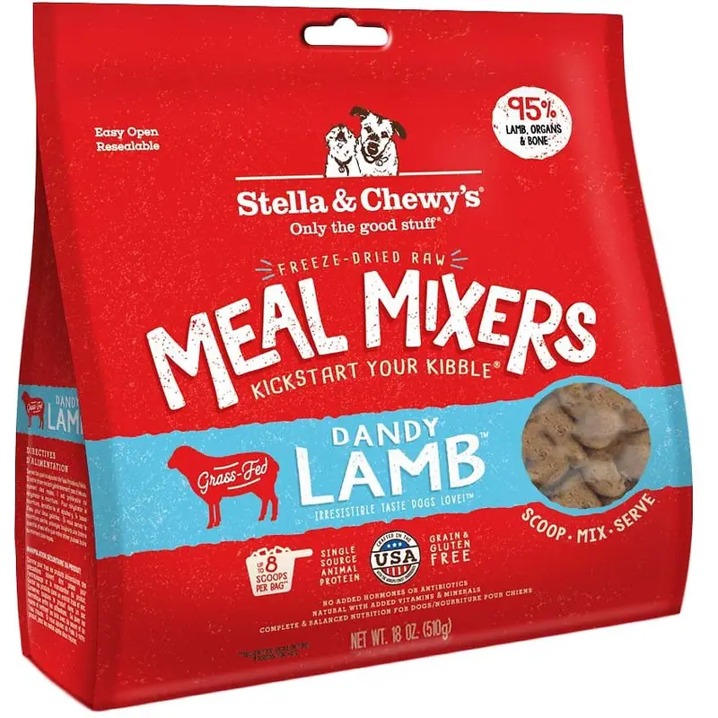 Stella & Chewy's Dandy Lamb Meal Mixers Freeze-Dried Dry Dog Food, 18 oz.
