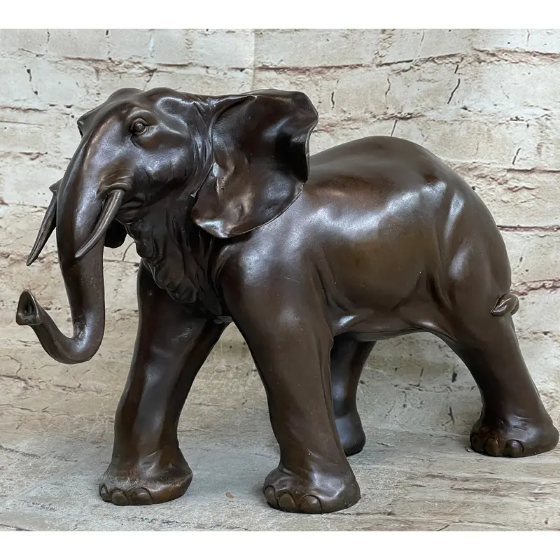 Happy Lucky Elephant Bronze Statue Figure by Barye Sculpture Hot Cast Art Decor