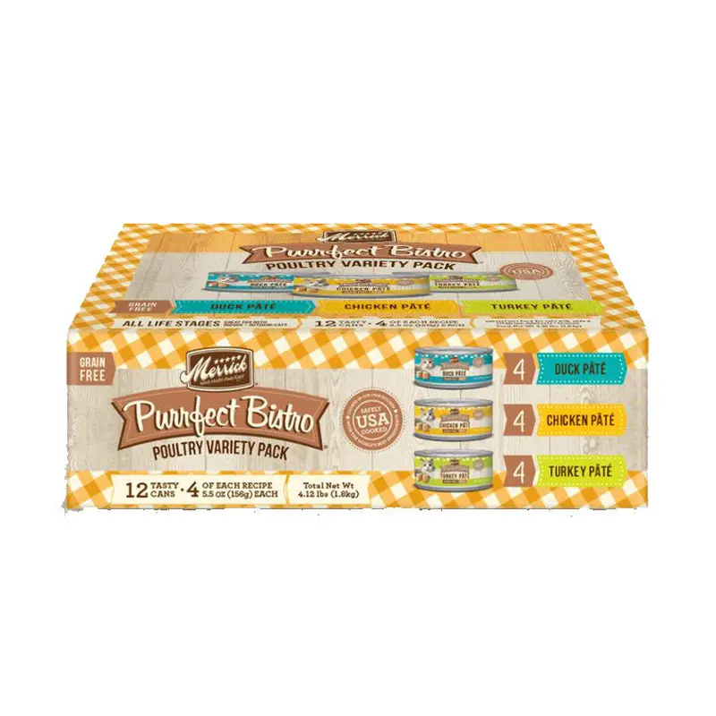 Merrick Purrfect Bistro Poultry Pate Variety Pack Grain Free Wet Cat Food