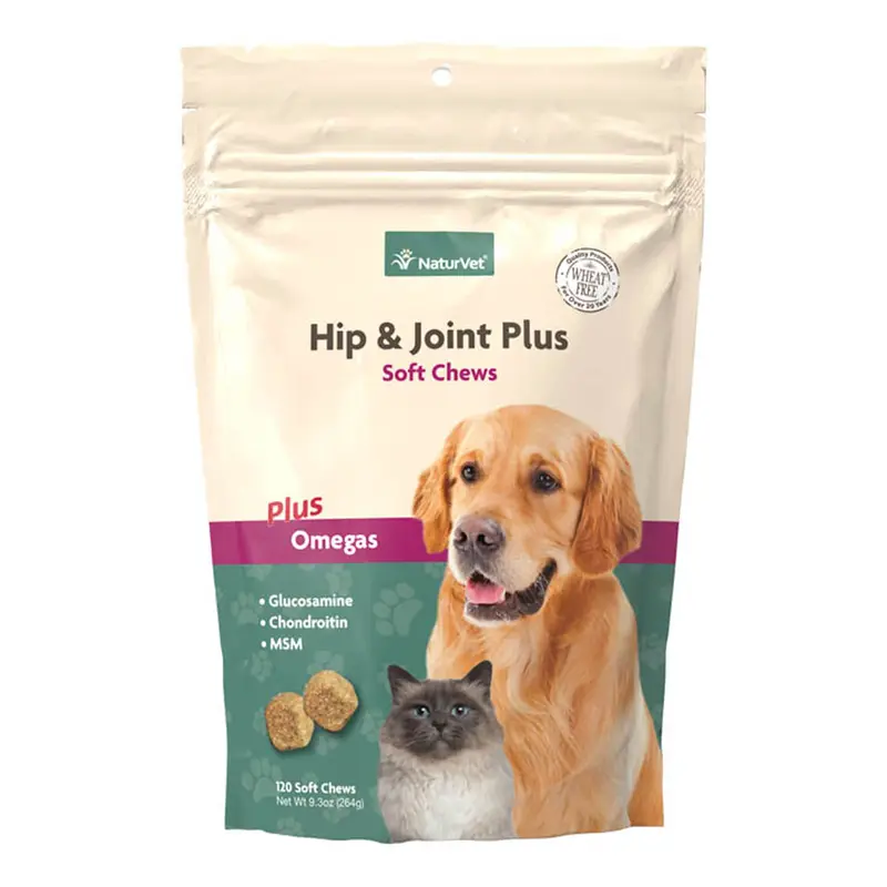 Naturvet Hip & Joint Plus Omegas Soft Chew Bag 120Ct