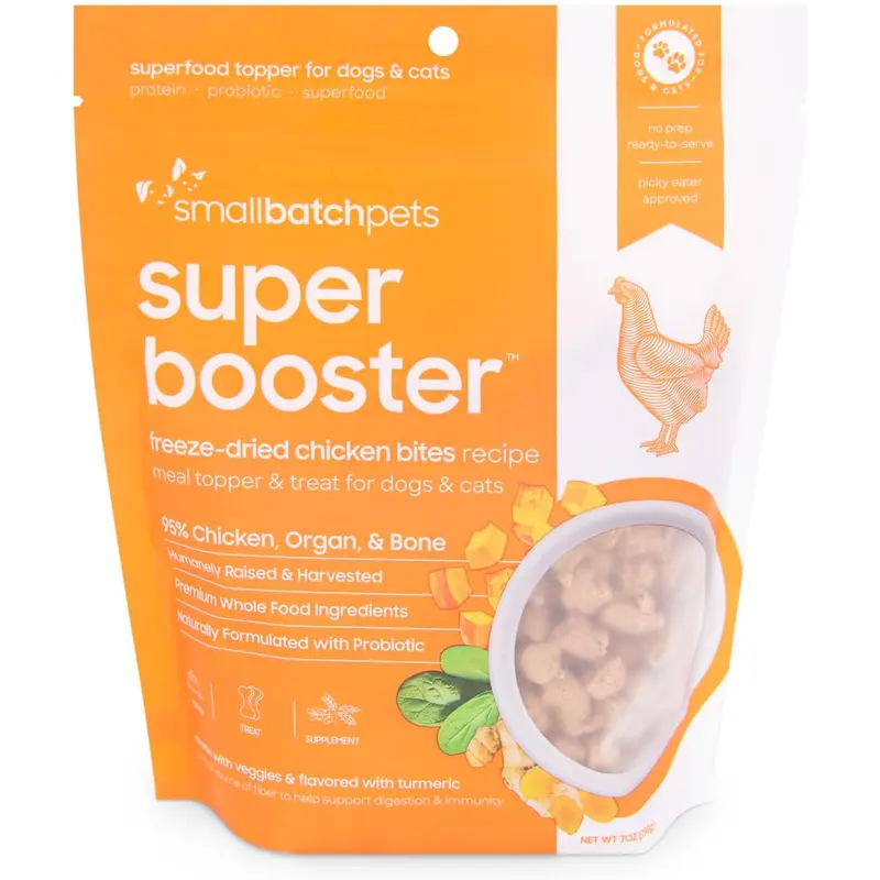 Small Batch Dog Super Booster Freeze Dried Chicken Bites 7oz.