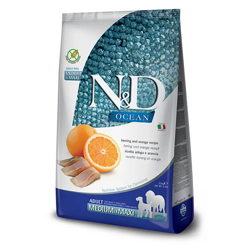 Farmina N&D Ocean Grain Free Med/Max Dry Dog Food - Herring & Orange - 26.4lb Bag