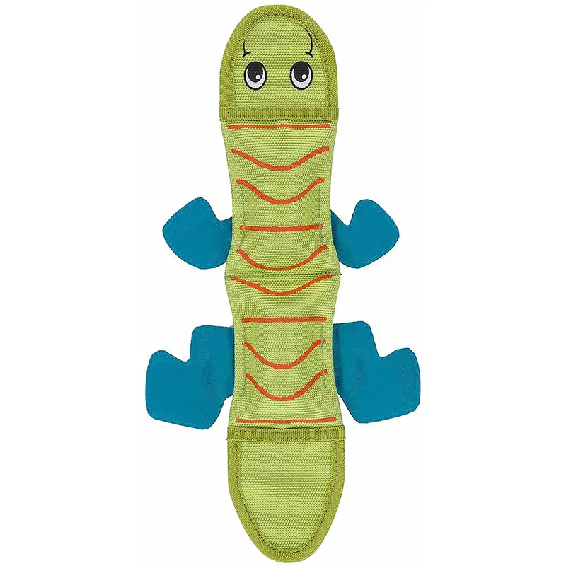 Outward Hound Fire Biterz Lizard Plush Interactive Green Dog Toy Medium