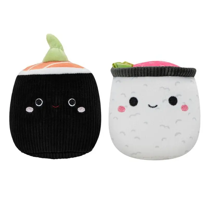 Squishmallows 2-Pack Squeaky Plush Dog Toy Sushi - Shozo & Shun