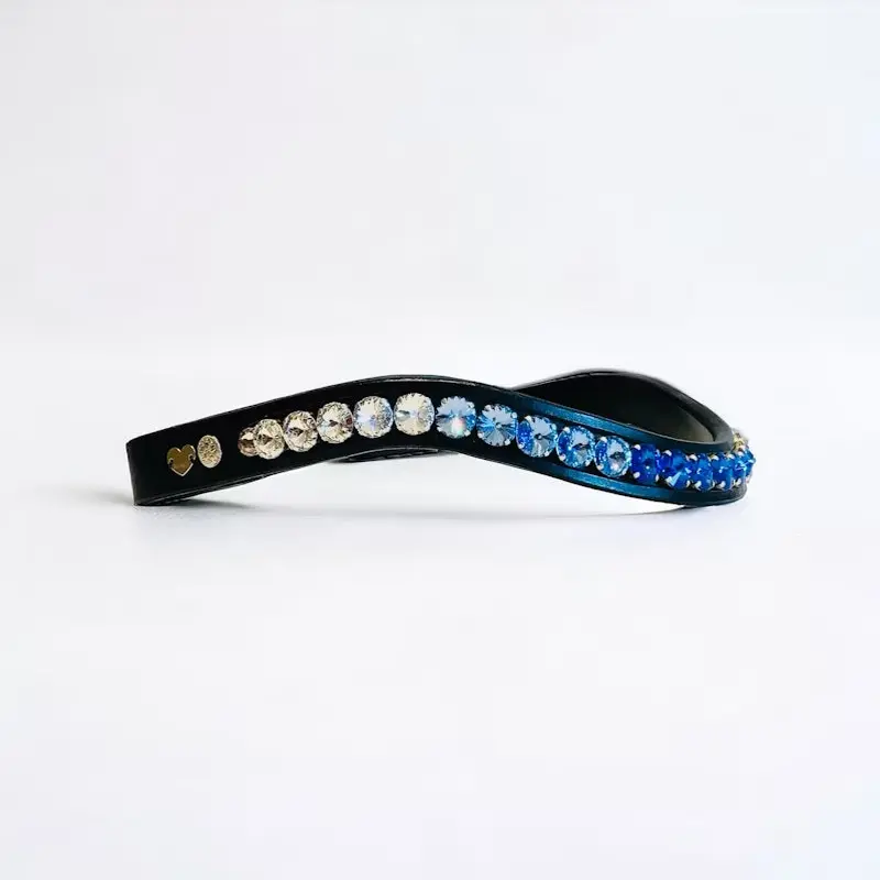 Delight Browband #5  Crystal, Light Sapphire & Sapphire