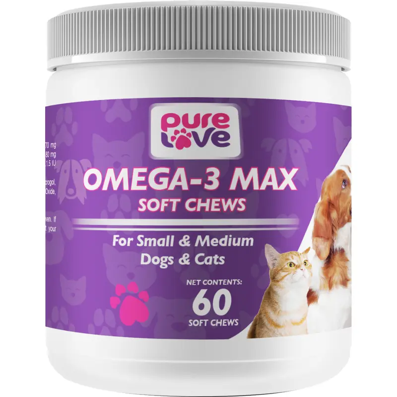 Pure Love Omega-3 Max Soft Chews for Small and Medium Dogs and Cats