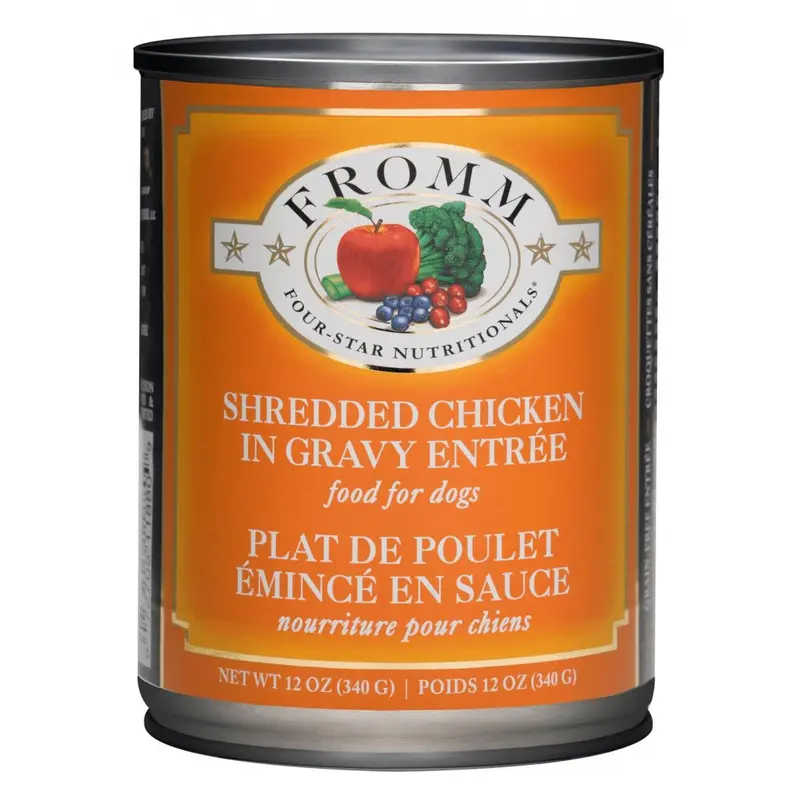 Fromm Four Star Canned Shredded Chicken in Gravy Entree Dog Food