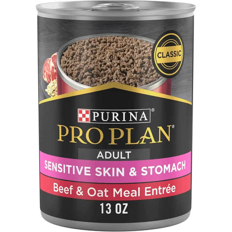 Pro Plan Sensitive Skin & Stomach Wet Dog Food Classic Beef & Oat Meal Entre (13oz)