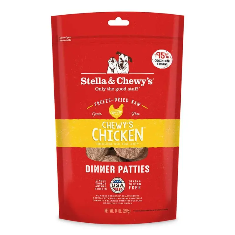 Stella & Chewy's Chewy's Chicken Freeze-dried Raw Dinner Patties Dog Food 25oz