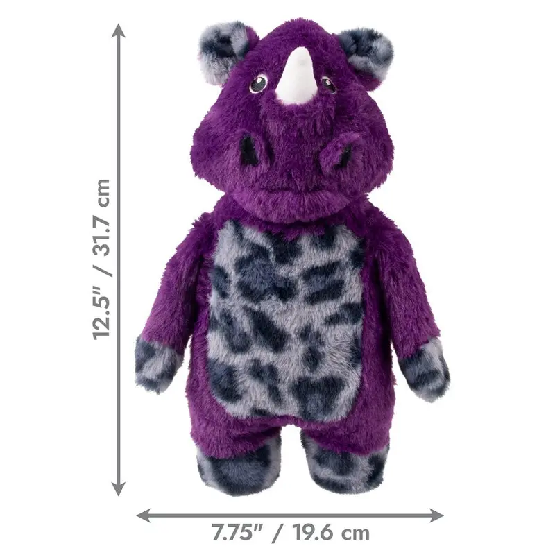Kong Plush Dog Toy Jungle Jamz Rhino Medium