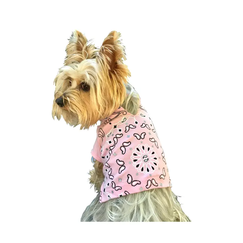 Bandana Dog Tee, Light Pink