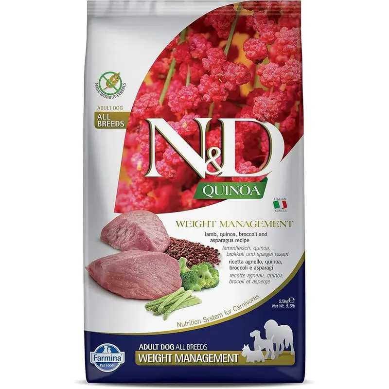 Farmina N&D Quinoa Functional Weight Management Med/Max Dry Dog Food -  Lamb - 5.5lb Bag