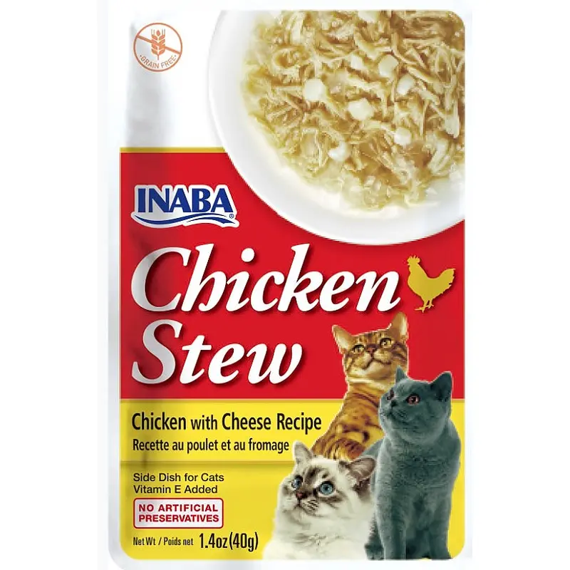 Inaba Chicken Stew Chicken with Cheese Recipe Side Dish for Cats 1.4oz Pouch