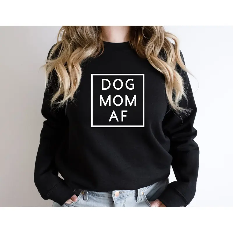 Dog Mom AF Crewneck Sweatshirt