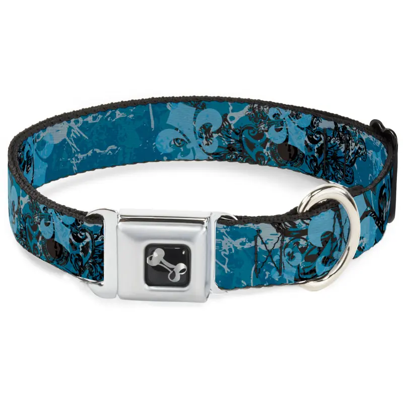 Dog Bone Seatbelt Buckle Collar - Gothic 8