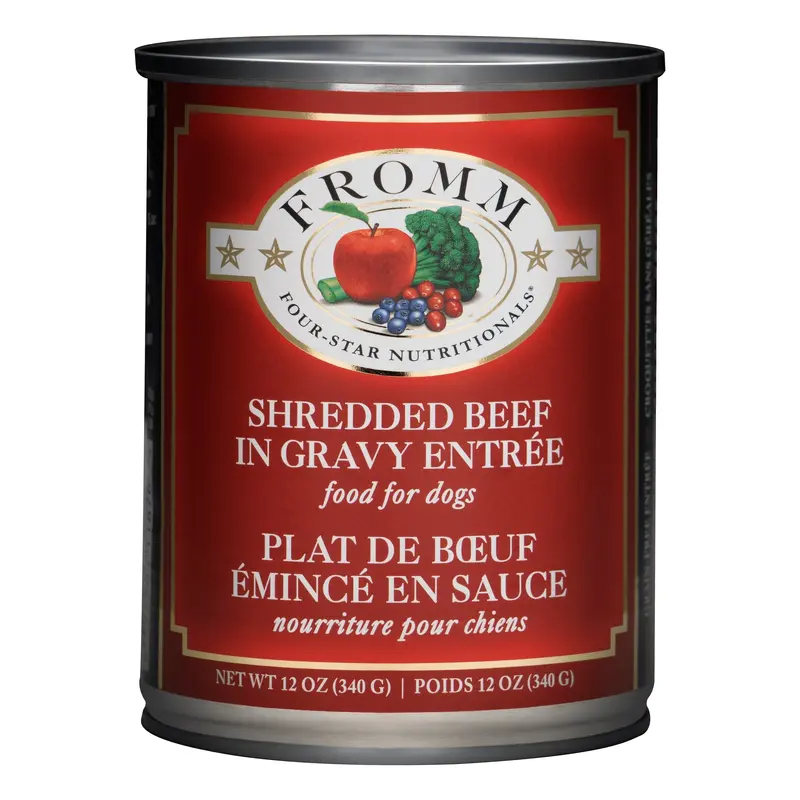 Fromm Four-Star Wet Dog Food - Shredded Beef in Gravy - 12oz Can