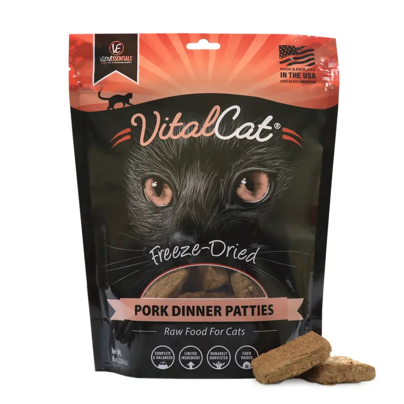 Vital Essentials Vital Cat Pork Dinner Patties Freeze Dried Cat Food