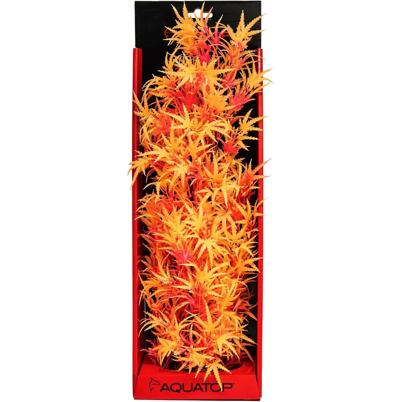 Aquatop Fluorescent Cannabis plant Aquarium Decoration 16in Tangerine