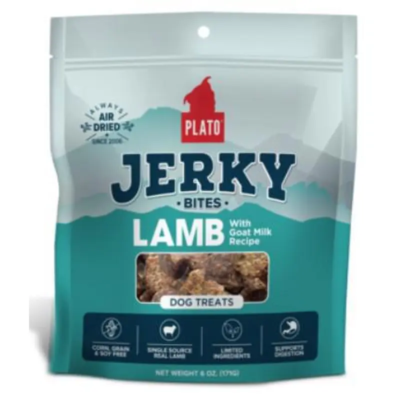 Plato Dog Treat Jerkey Bites 6 oz Lamb