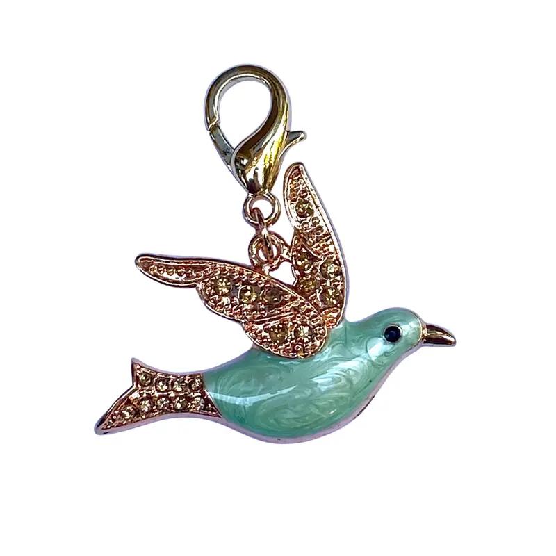 Huge Green Bird Dog Collar Charm