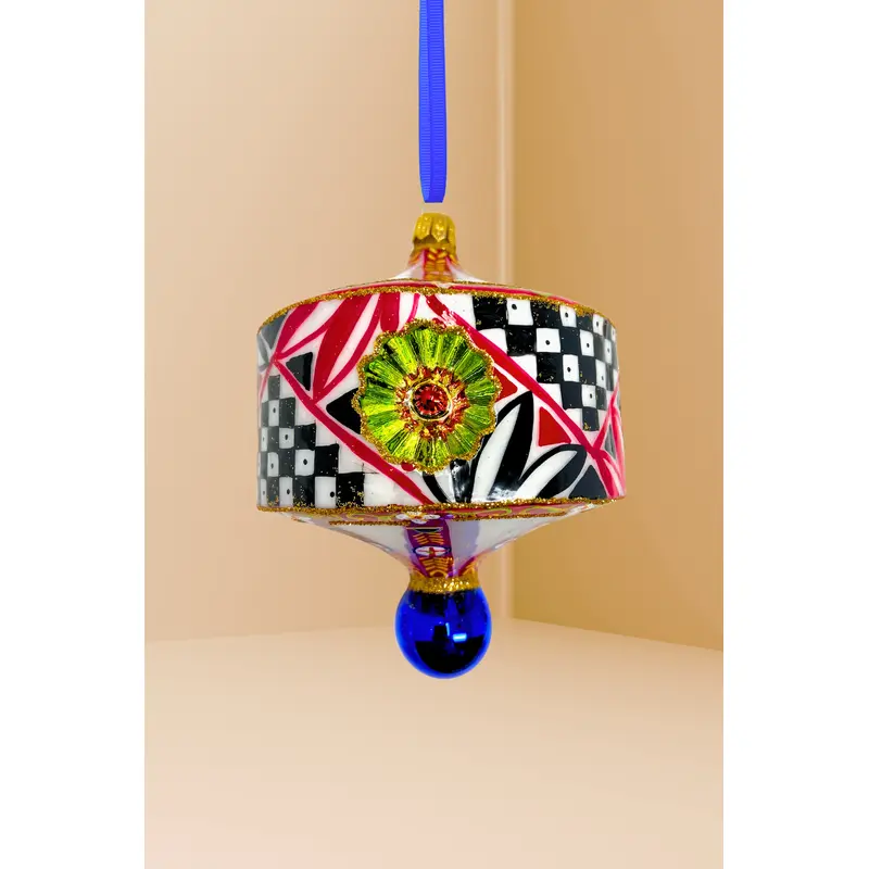 Ricchezza Lantern Glass Christmas Ornament