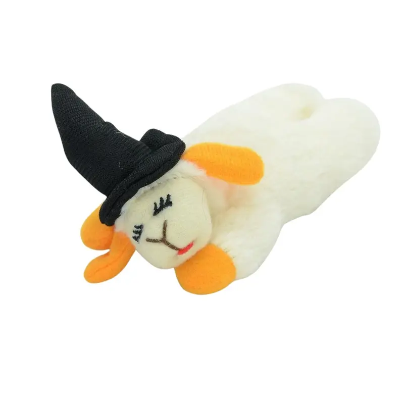 Multipet Lamb Chop with Black Witch Hat Cat Toy 4"