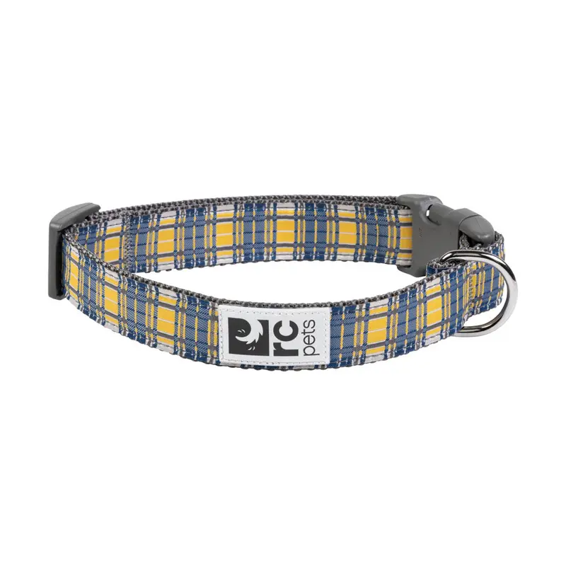 RC Pet Products Dog Clip Collar Medium 1" Marigold Plaid