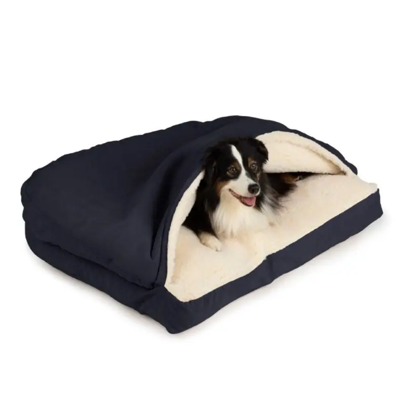 Snoozer Cozy Cave Rectangle Dog Bed Large Navy