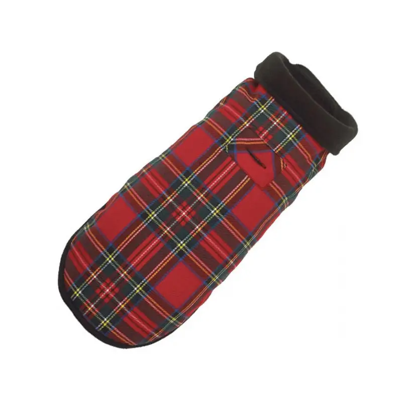 Red Plaid Fleece Lined Coat