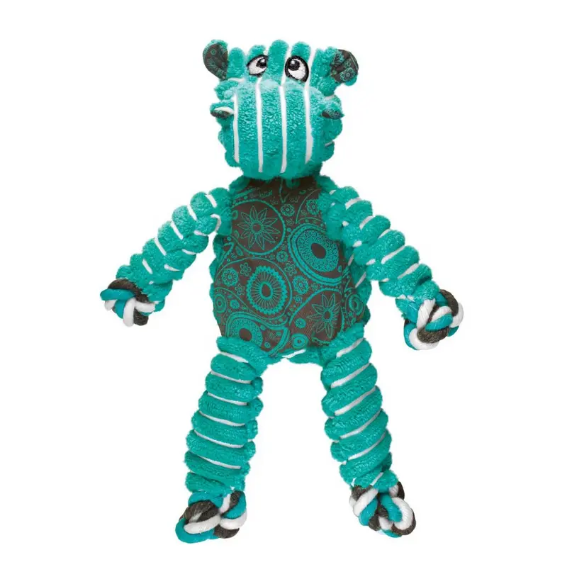KONG Floppy Knots Hippo Dog Toy M/L Teal