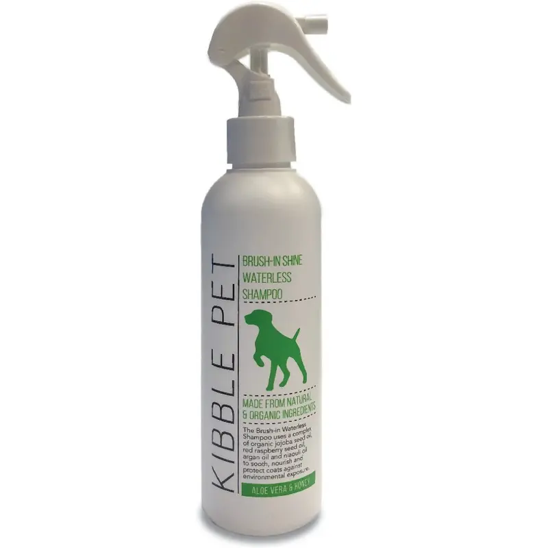 Kibble Pet Brush In Shine Waterless ShampooAloe Vera Honey