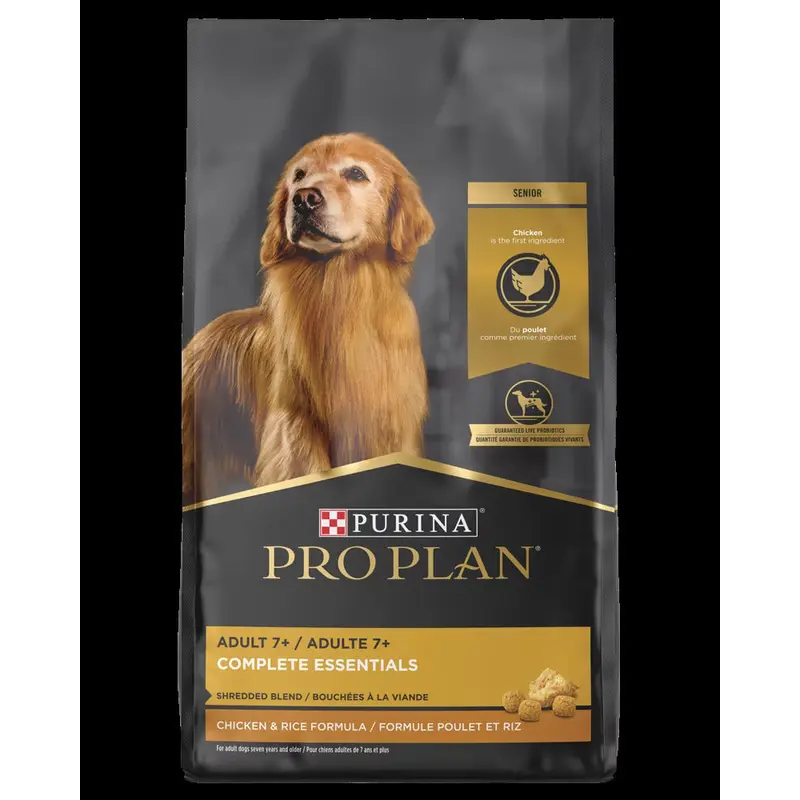 Pro Plan Adult 7+ Complete Essentials Shredded Blend Chicken & Rice Dry Dog Food (6lb)
